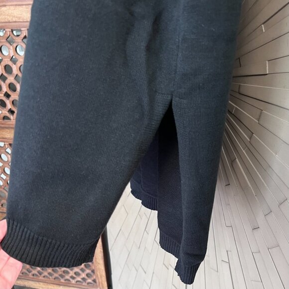 Joan Vass Black Geometric Cowl Neck Pullover 100% Cotton Sweater Size 3 - Picture 6 of 10